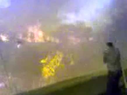 תיעוד מאסון הכרמל - שרפת האוטובוס (צילום: חדשות 2)