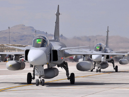 מטוס קרב SAAB39 (צילום: אתר צבא שבדיה)