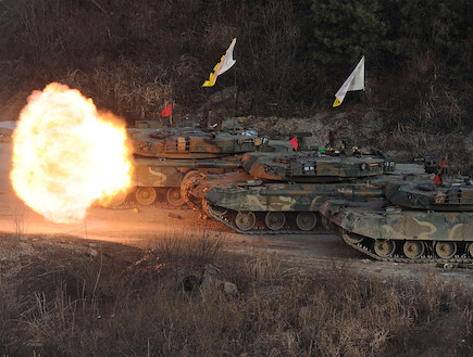 טנקים דרום קוריאה (צילום: Pool, GettyImages IL)
