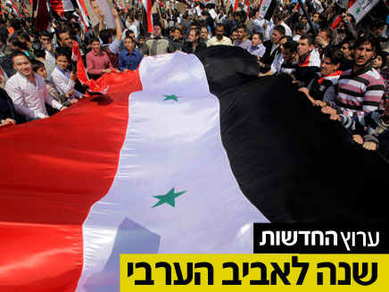 המונים מפגינים בסוריה (צילום: חדשות 2)