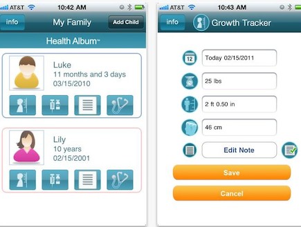 אפליקציות הורים - תיק רפואי (צילום: צילום מסך מתוך itunes)