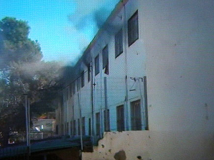 שריפה בבית ספר בערערה (צילום: חדשות 2)
