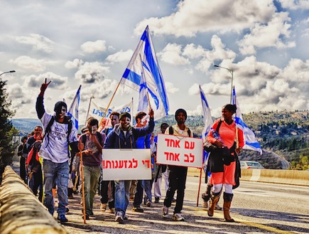 מחאת האתיופים (צילום: בני וודו)