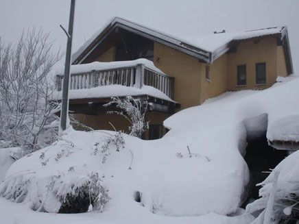 שלג במושב אודם (צילום: חדשות 2)