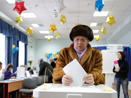הקלפיות בבחירות, היום ברוסיה (צילום: רויטרס)