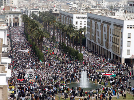 הפגנה אנטי ישראלית במרוקו (צילום: חדשות 2)