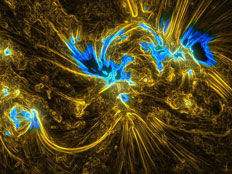 תיעוד צבעוני של השמש (צילום: NASA)