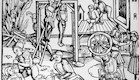 תחריט עץ משנת 1508 המציג הענשת מכשפות