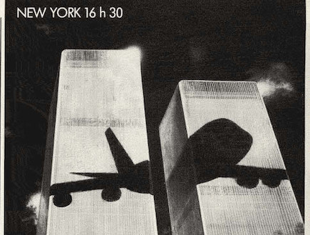 מטוס מול מגדלי התאומים בפרסומת משנת 1979