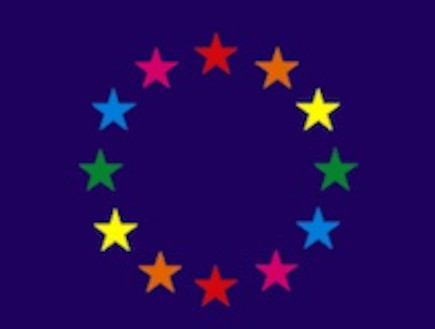 סמל האיחוד האירופי בצבעי הקשת (צילום: צילום מסך edge)