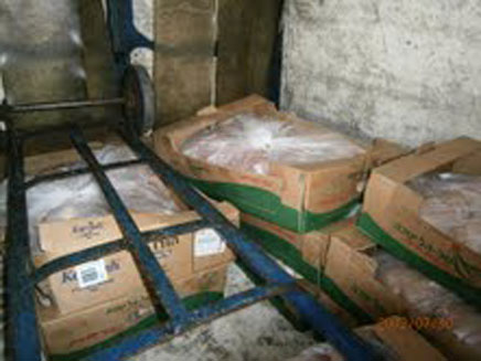 הבשר המקולקל שנתפס באשדוד (צילום: באדיבות משרד החקלאות)