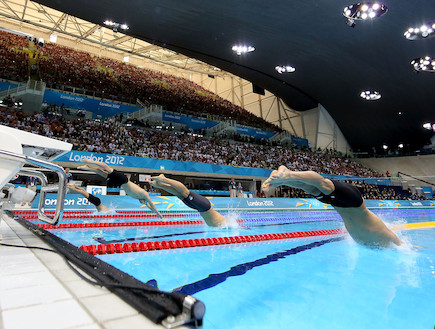 שחיינים באולימפיאדת לונדון 2012 (צילום: AFP, GettyImages IL)