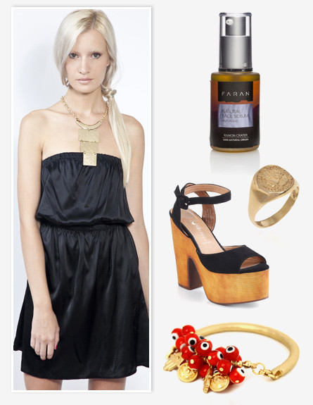 שמלה שחורה ב-  StyleRiver/ סרום לשיער ב-StyleRiver (צילום: תום מרשק ונימרוד קפלוטו, styleriver)