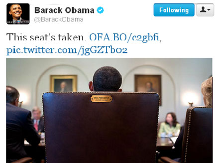 "הכסא הזה תפוס". התגובה של אובמה (צילום: טוויטר)