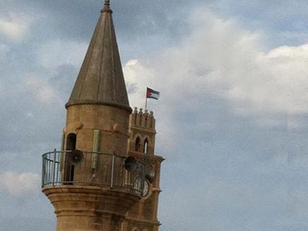 דגל פלסטין מונף, שלשום (צילום: צילום רפעת עכר)