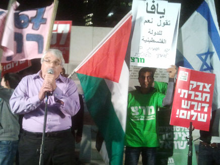 אלון ליאל, בעצרת הערב (צילום: עזרי עמרם)
