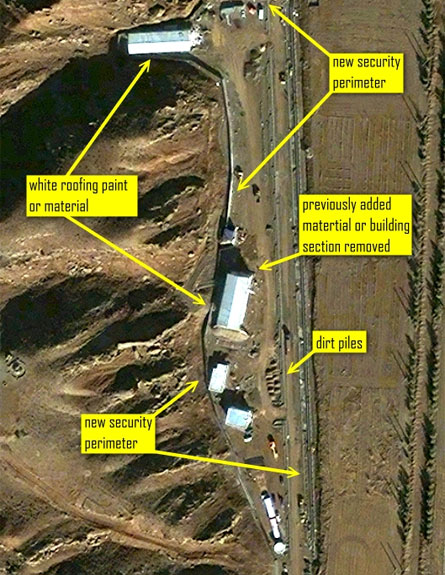הוכחות לבנייה באתר הגרעין בפרצ'ין