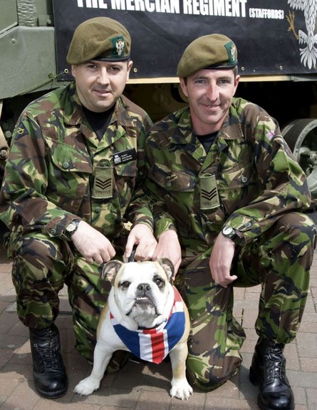 חיילים בריטים עם כלב