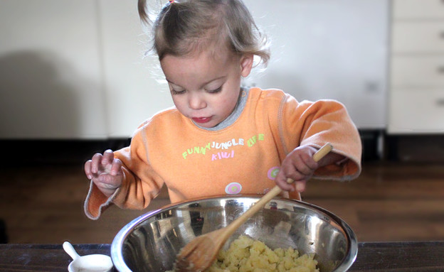 לביבות תפוחי אדמה אפויות - בהכנה