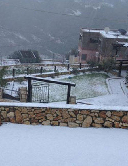 שלג בהרי הגליל, הבוקר (צילום: לילך שמעון,אביב חזן,המייל האדום)