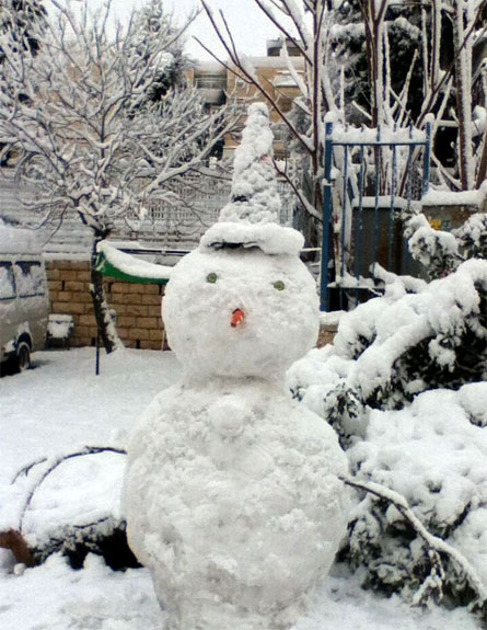 בובות שלג ביום חורפי (צילום: דניאל יאיר)