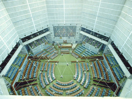 פרלמנט בנגלדש מבט מלמעלה (צילום: archnet.org)