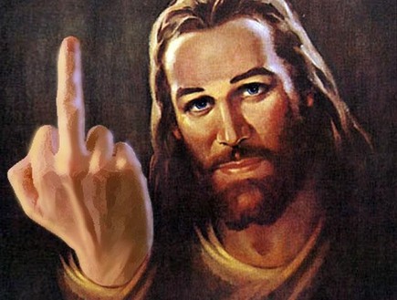 ישו מוציא אצבע משולשת