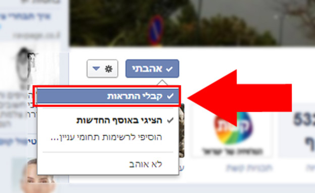 כך לא תפספסו אף עדכון של עמוד מעריצים בפייסבוק