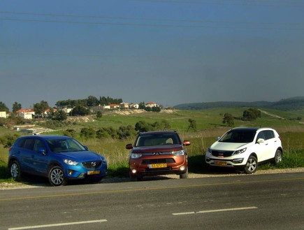 ג'יפונים: CX-5, ספורטאז', קשקאי, אאוטלנדר (צילום: נעם וינד)