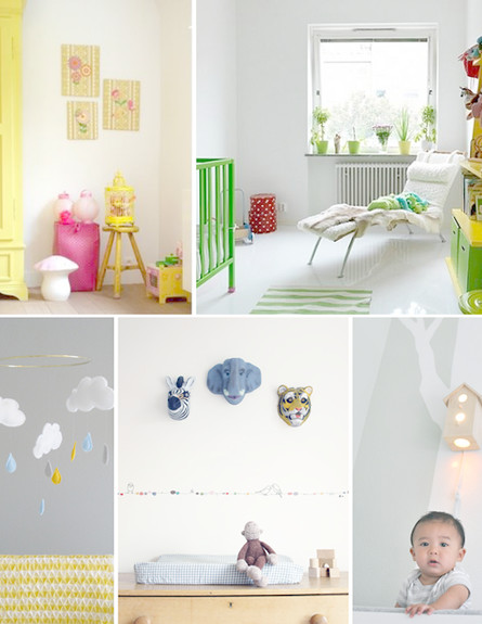 פנג שואי תינוק, קולאז חדרים (צילום: מתוך הבלוג room to bloom)