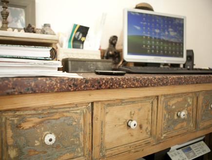 הביתה שרון, שולחן עבודה תקריב (צילום: מתוך קטלוג פמינה 2010, עידו לביא (ארכיון))
