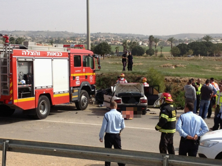 התנגשות חזיתית סמוך למיתר (צילום: מאיר בן הרוש, חדשות 2)