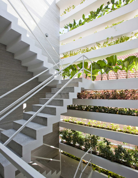 בית ירוק, מדרגות לבנות (צילום: Hiroyuki Oki)