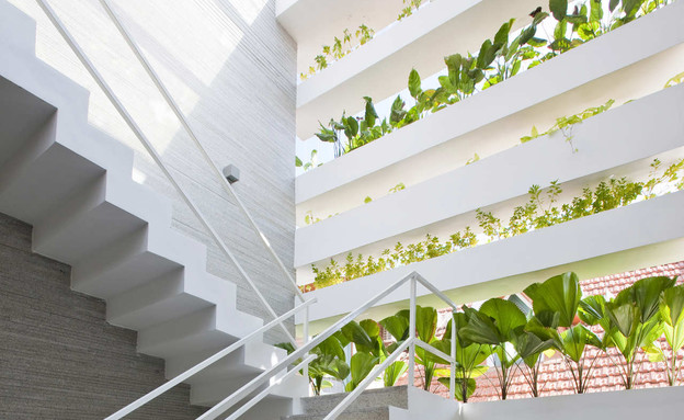 בית ירוק, מדרגות לבנות (צילום: Hiroyuki Oki)