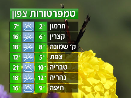 הטמפרטורות בצפון