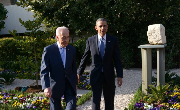 ברק אובמה ושמעון פרס (צילום: עמוס בן גרשום, לע"מ)
