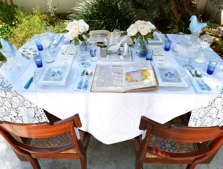 שולחן פסח, מים כסאות (צילום: יואב ז'אק)