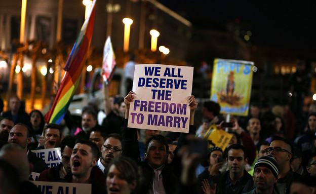 הפגנה למען נישואים גאים בארה"ב (צילום: Justin Sullivan, GettyImages IL)