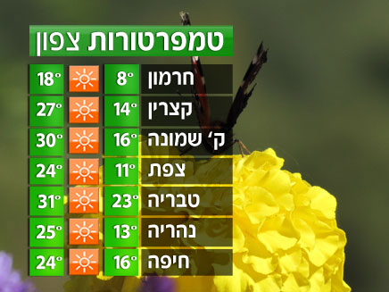 הטמפרטורות בצפון