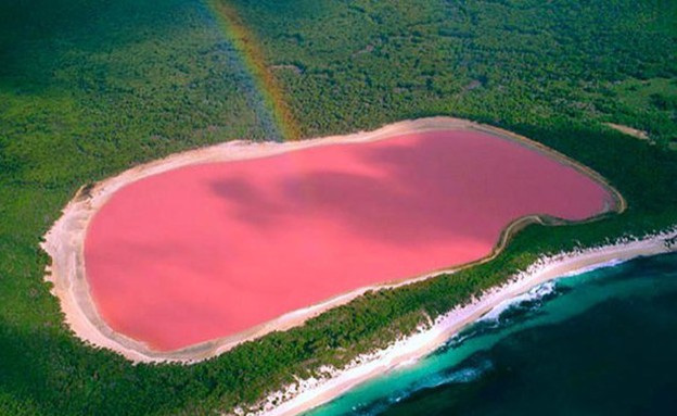 מלמעלה, האגם הוורוד באוסטרליה