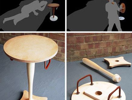 חמישייה 14.4, שולחן מתפרק (צילום: table-shield-design-prototypes)