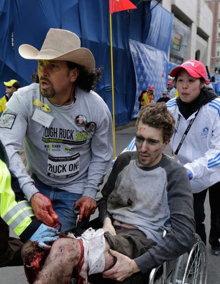 זירת הפיגוע בבוסטון. האח הואשם באחריות ל (צילום: AP)
