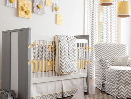 קירות פסים, מיטת תינוק (צילום: carusel designs)