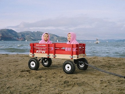 חיי תאומות - בחוף הים (צילום: גאוף בלאק, dailymail.co.uk)