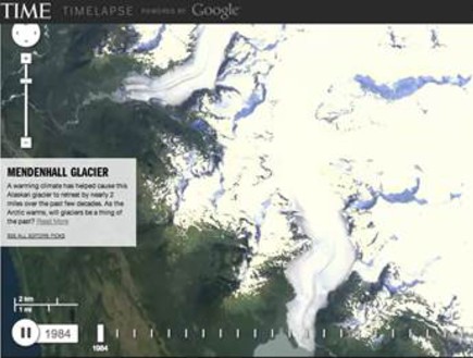 קרחון מנדנהול באלסקה ב-Timelapse
