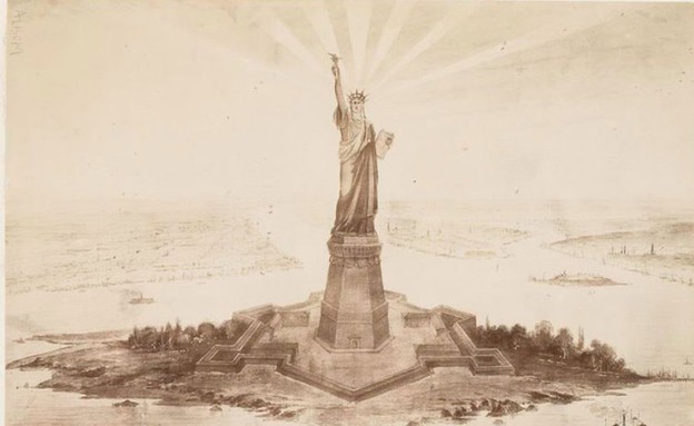 בניית פסל החירות (צילום: twistedsifter.com)