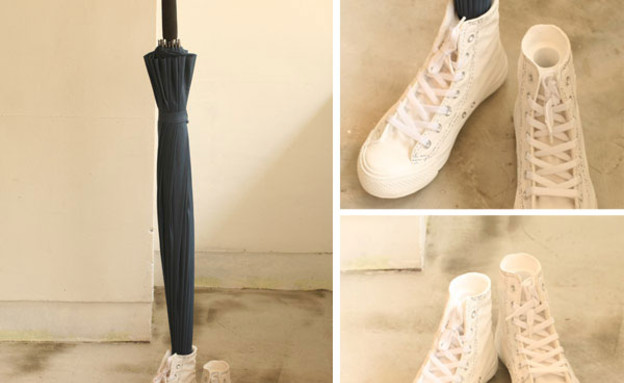 חמישייה, מעמד לנעלים (צילום: Sneaker-Umbrella-Stand)