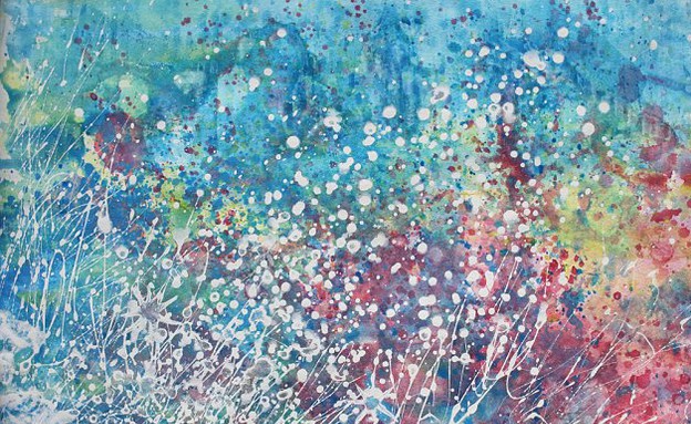 ציור בגווני כחול של אייריס גרייס (צילום: צילום מסך daily mail)