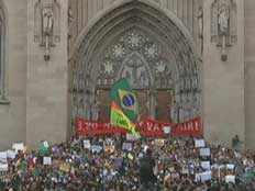 הפגנות הענק בברזיל, השבוע (צילום: חדשות 2)