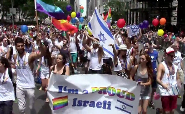 צפו: ישראלים גאים בניו יורק (צילום: חדשות 2)